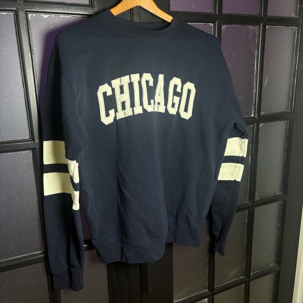 New York Popular Chicago Varsity Crewneck Sweatshirt XL Navy